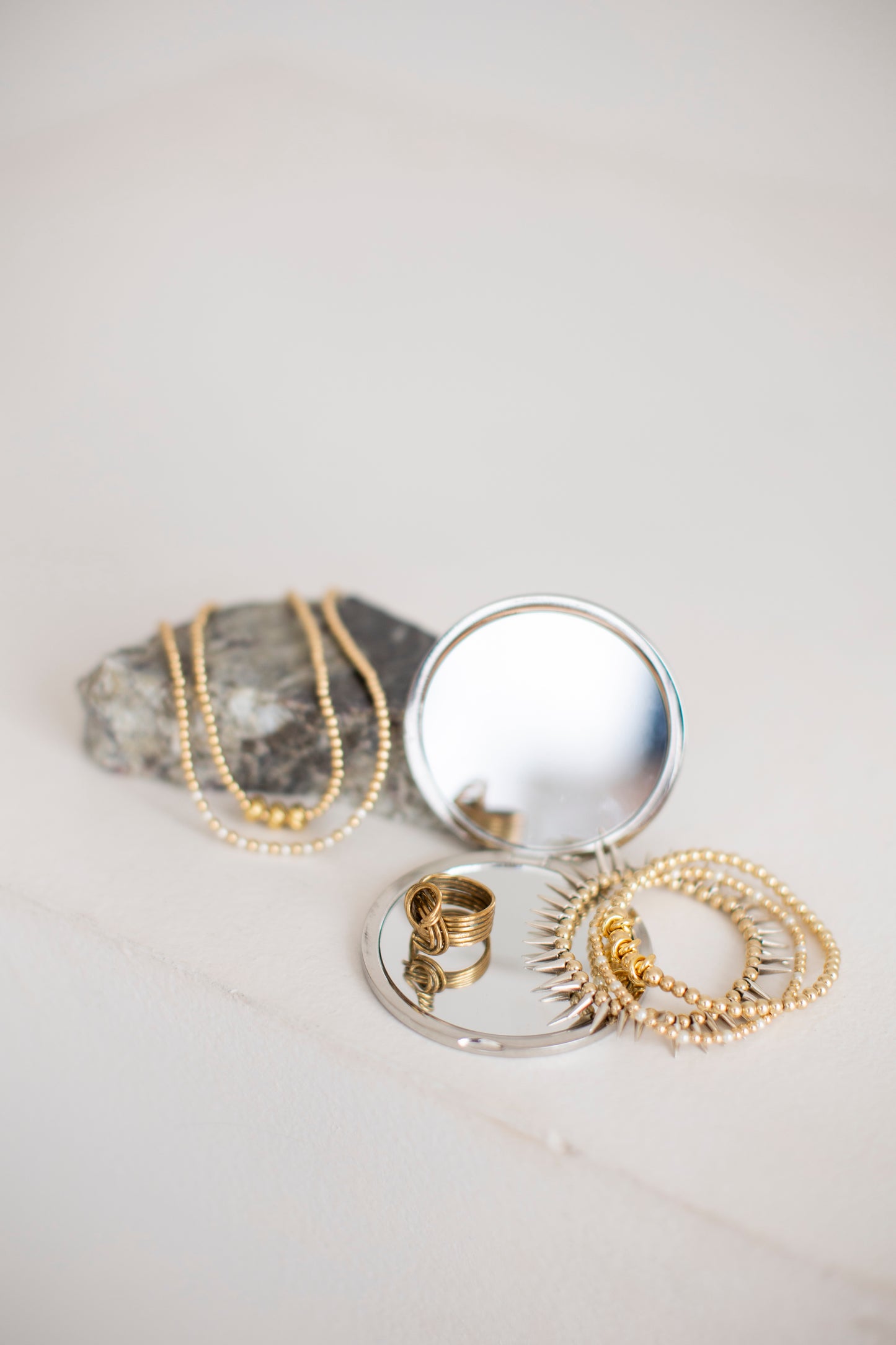 Gold bead with silver knots Bracelet