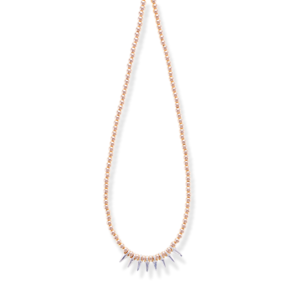 Gold with silver spike necklace