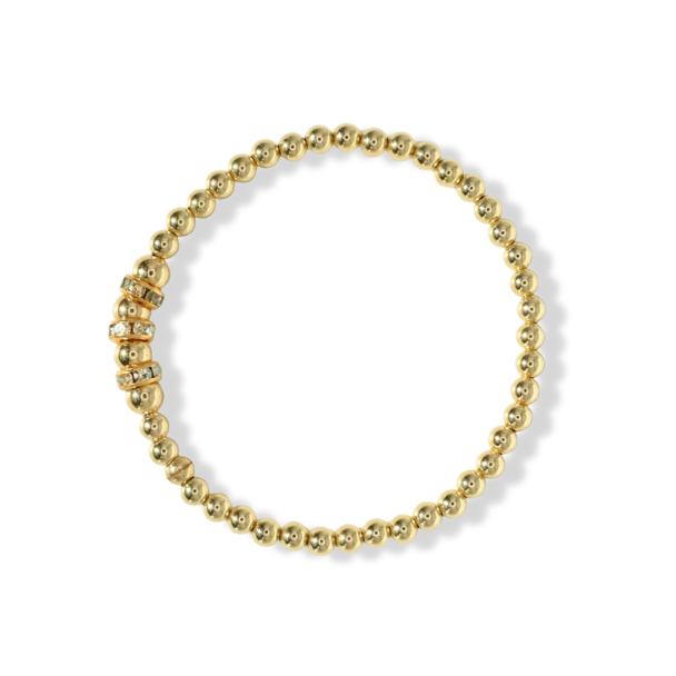 Crystal-Studded Gold Bracelet