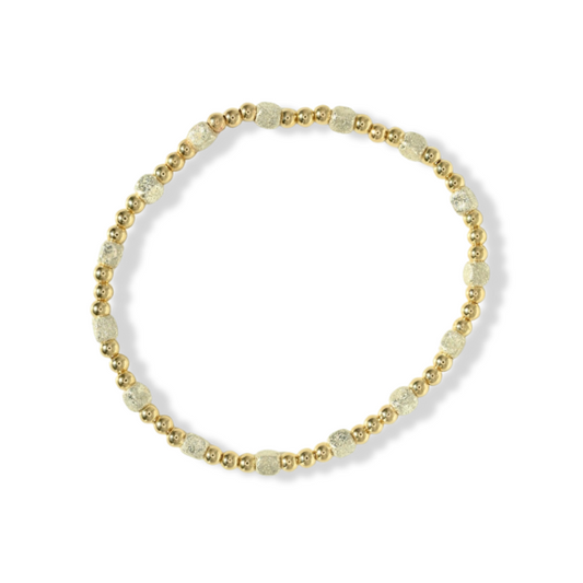 Glossy Gold and Frosted Silver Bracelet