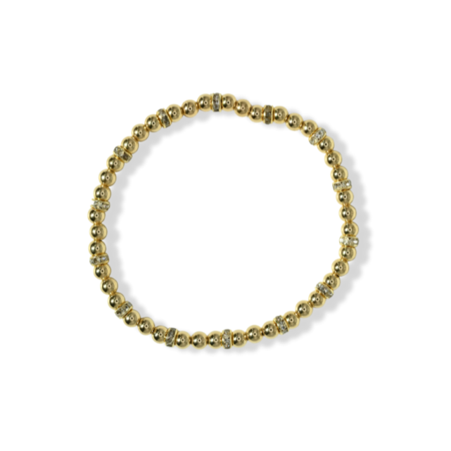 Gold with Gold Pave Rondelles Bracelet