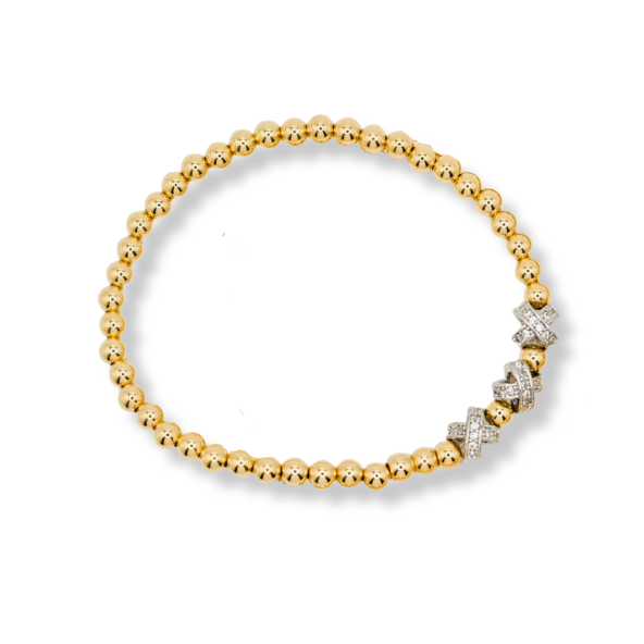 Gold with Silver XXX Bracelet
