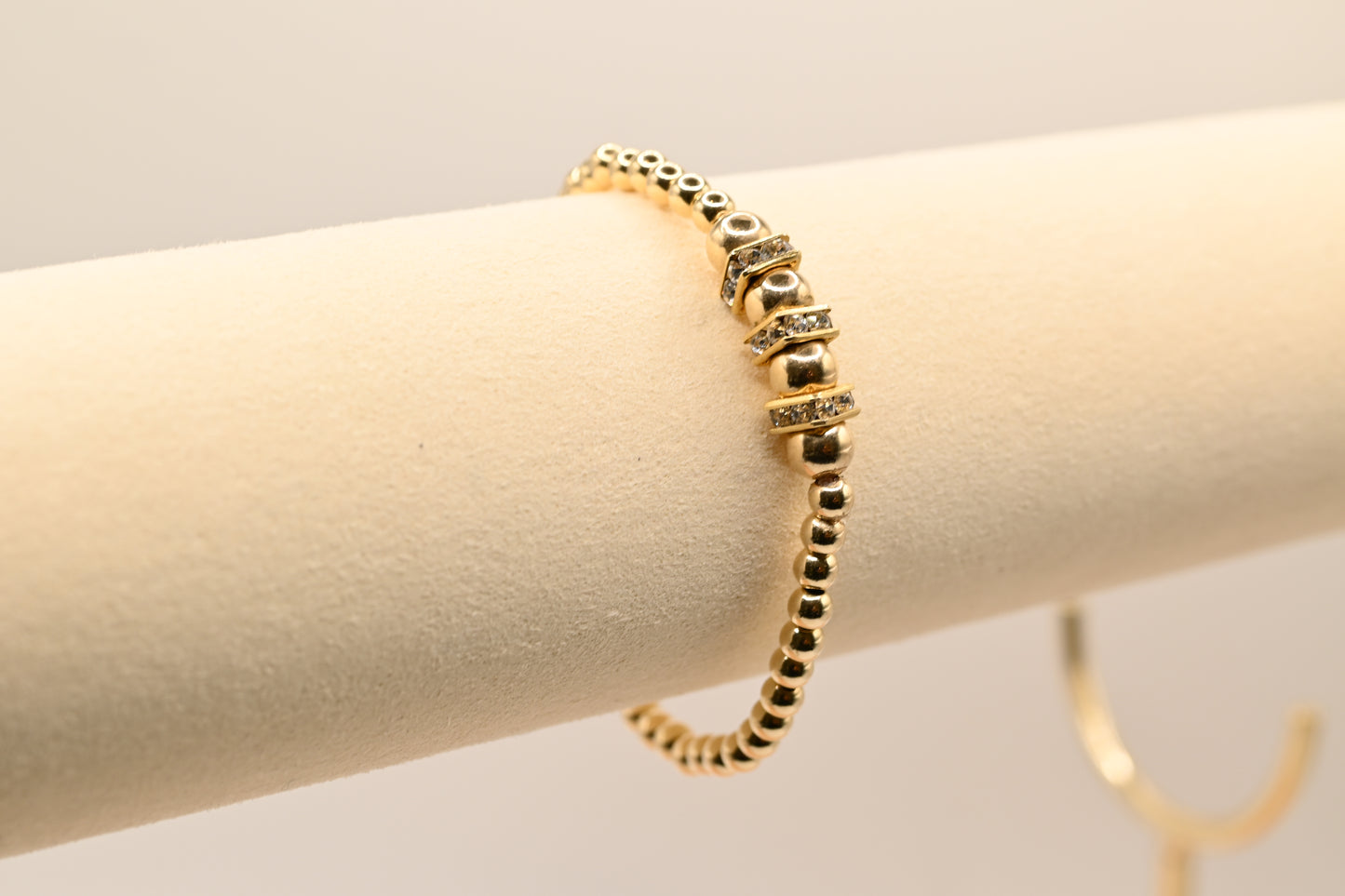 Crystal-Studded Gold Bracelet