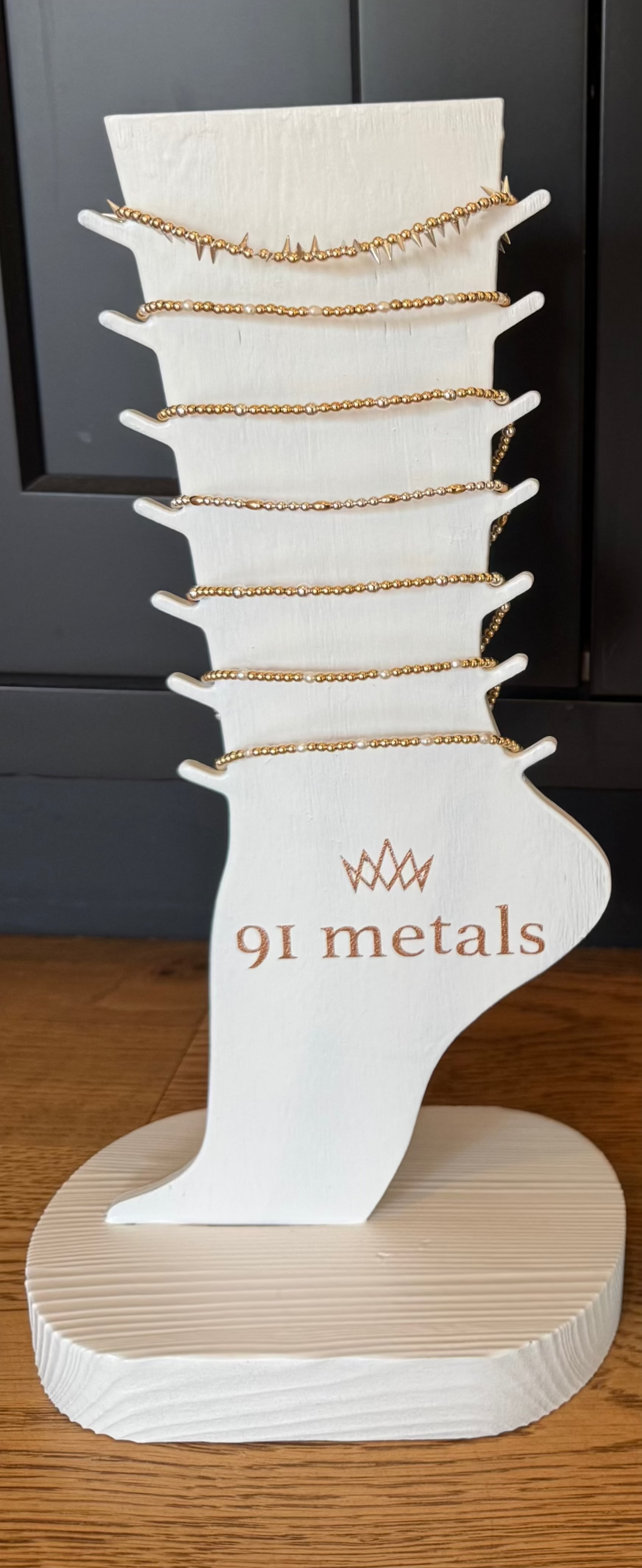 Mixed metal anklets