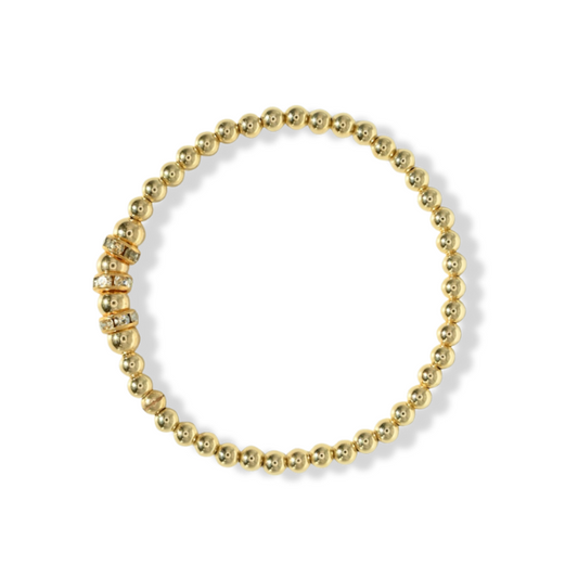 Crystal-Studded Gold Bracelet