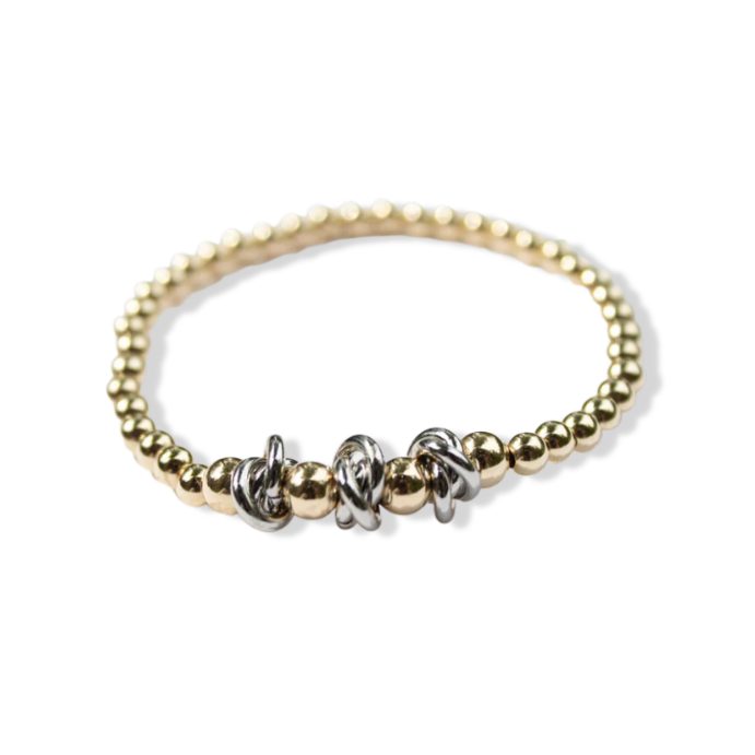 Gold bead with silver knots Bracelet