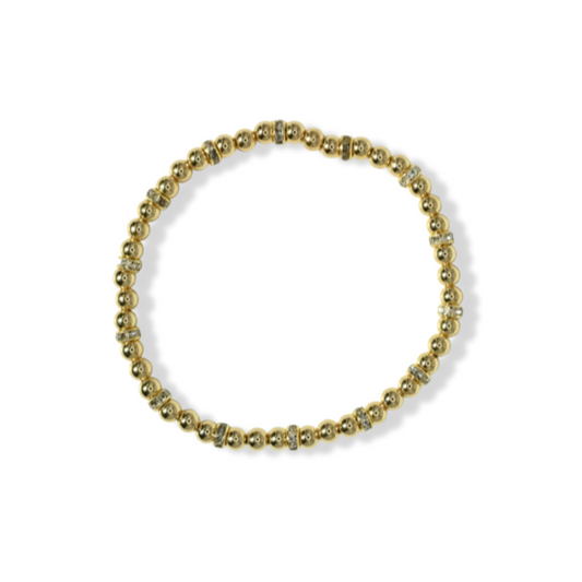 Gold with Gold Pave Rondelles Bracelet