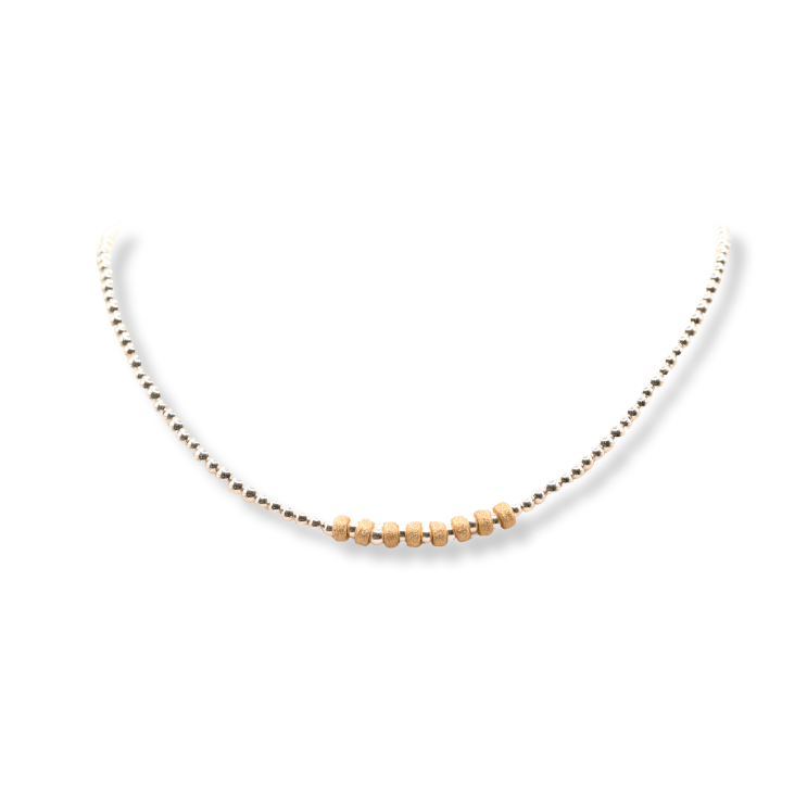 Gold Stardust with Sterling Silver Necklace