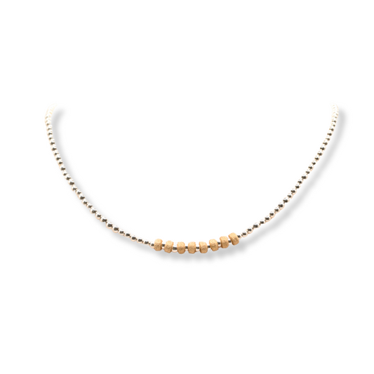 Gold Stardust with Sterling Silver Necklace