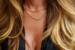 Gold with silver spike necklace