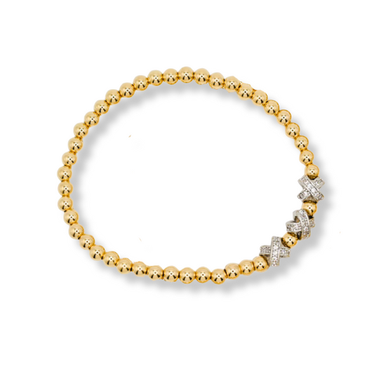Gold with Silver XXX Bracelet