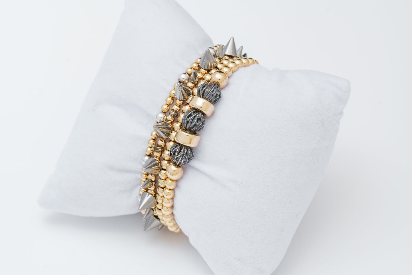 Sterling Silver Pave and Gold Bracelet