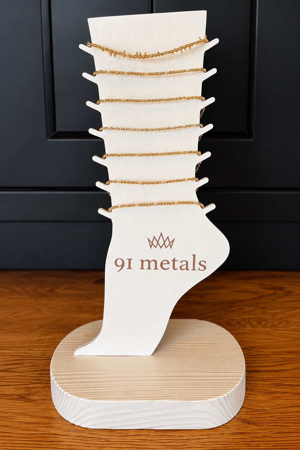 Mixed metal anklets