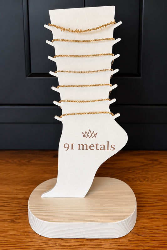 Mixed metal anklets
