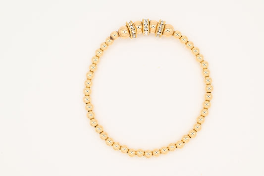 Crystal-Studded Gold Bracelet