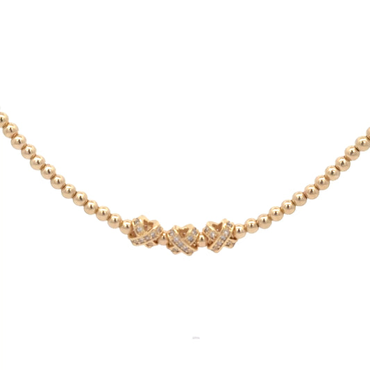 Gold Necklace with Gold XXX Beads