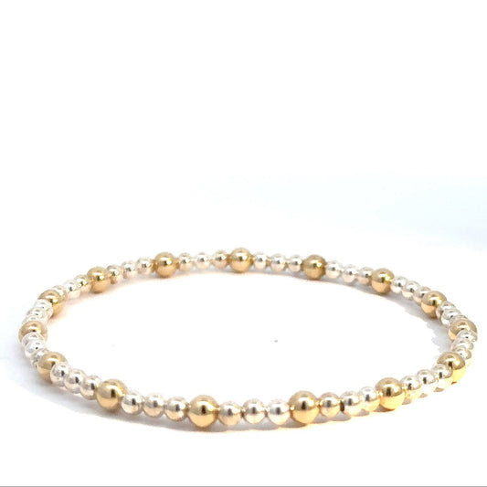 Gold on silver bracelet